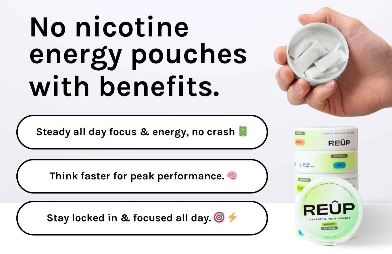 Energy & Focus Nootropic Pouches (15 Pouches) REUP