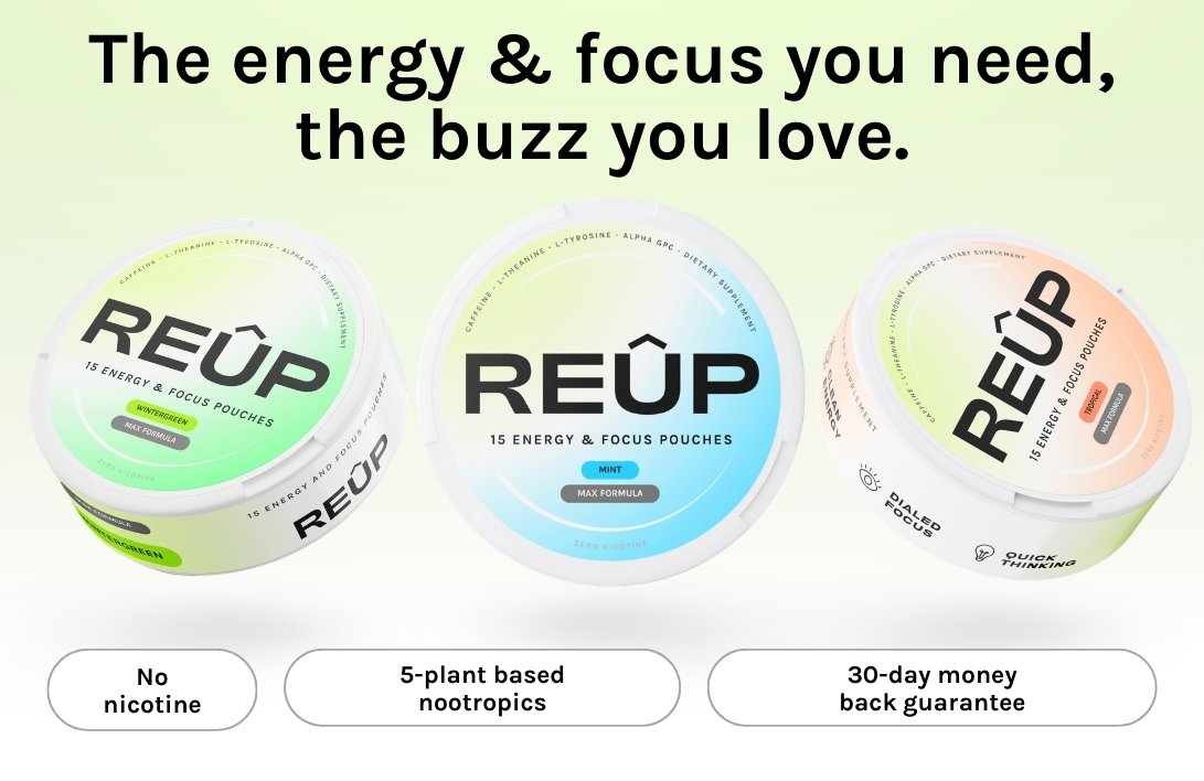 Energy & Focus Nootropic Pouches (15 Pouches) REUP