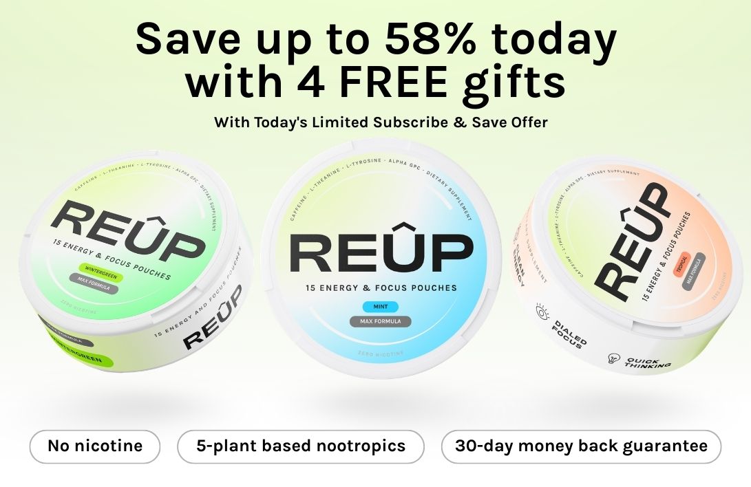 Energy & Focus Nootropic Pouches (15 Pouches) REUP